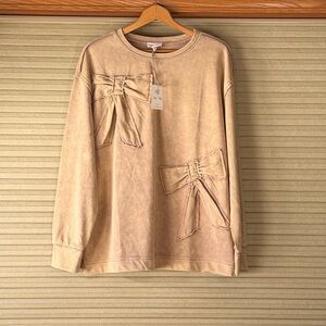 Women's Bow Sweatshirt/top- S/M
